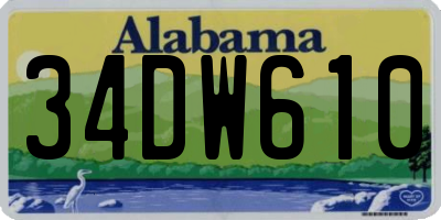 AL license plate 34DW610
