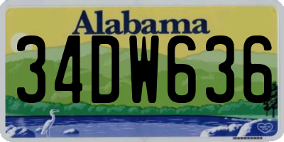 AL license plate 34DW636