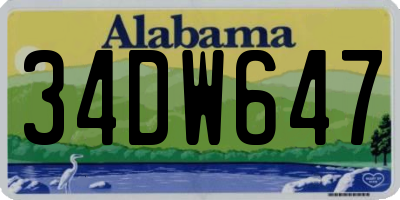 AL license plate 34DW647