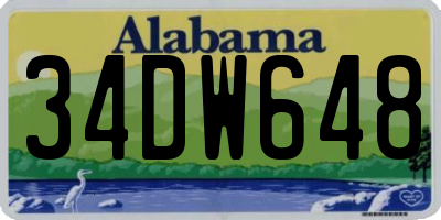 AL license plate 34DW648