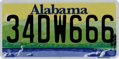 AL license plate 34DW666