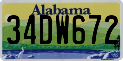 AL license plate 34DW672