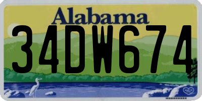 AL license plate 34DW674