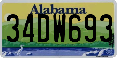 AL license plate 34DW693