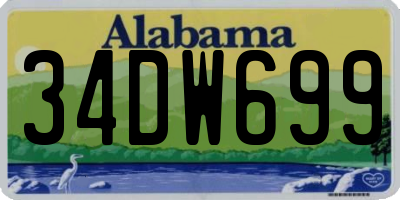AL license plate 34DW699