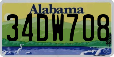 AL license plate 34DW708