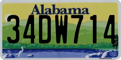 AL license plate 34DW714