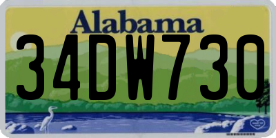 AL license plate 34DW730