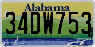 AL license plate 34DW753