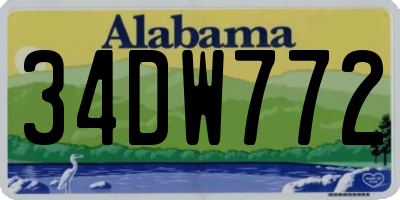 AL license plate 34DW772