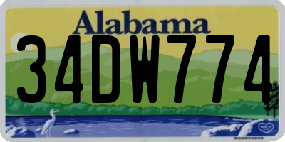 AL license plate 34DW774