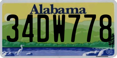 AL license plate 34DW778