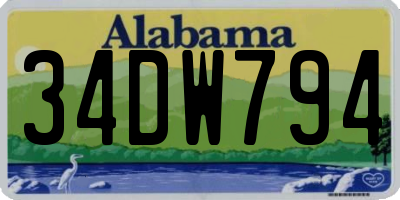 AL license plate 34DW794