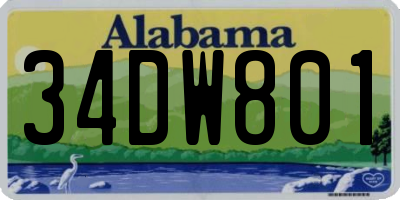 AL license plate 34DW801