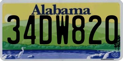 AL license plate 34DW820