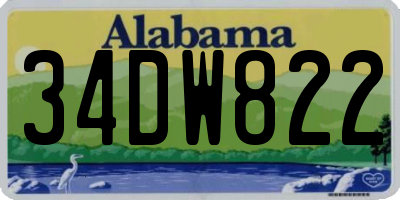 AL license plate 34DW822