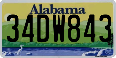 AL license plate 34DW843