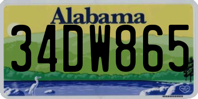 AL license plate 34DW865