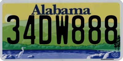 AL license plate 34DW888