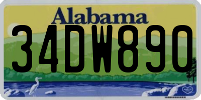 AL license plate 34DW890