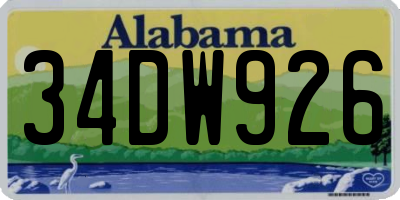 AL license plate 34DW926