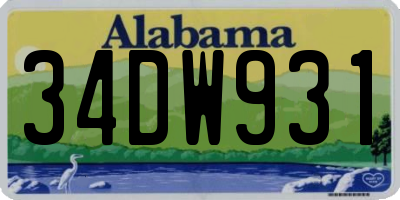 AL license plate 34DW931