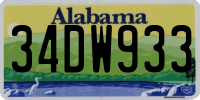 AL license plate 34DW933