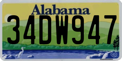 AL license plate 34DW947