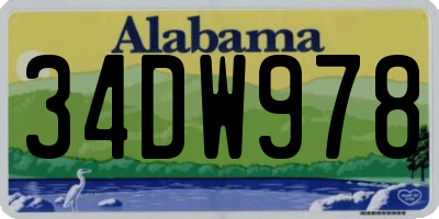 AL license plate 34DW978