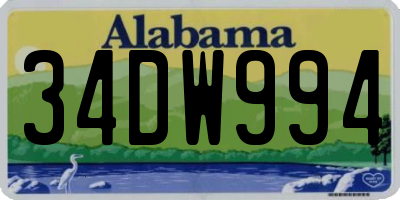 AL license plate 34DW994