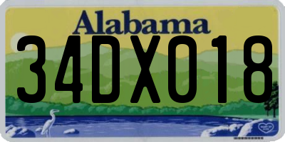 AL license plate 34DX018