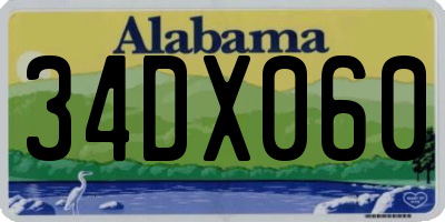 AL license plate 34DX060