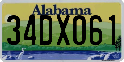 AL license plate 34DX061