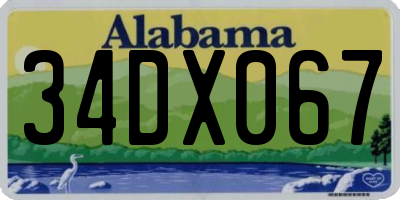AL license plate 34DX067