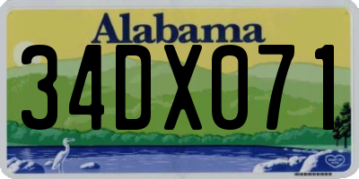 AL license plate 34DX071
