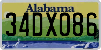 AL license plate 34DX086