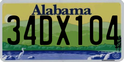 AL license plate 34DX104