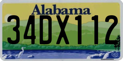 AL license plate 34DX112