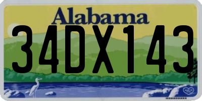 AL license plate 34DX143