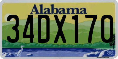 AL license plate 34DX170