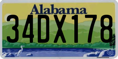 AL license plate 34DX178