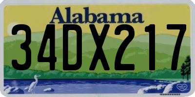 AL license plate 34DX217