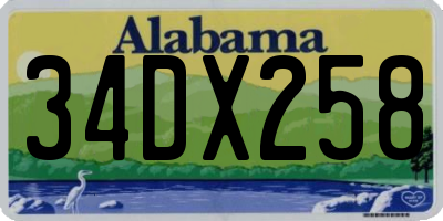 AL license plate 34DX258