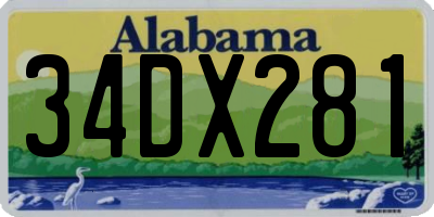 AL license plate 34DX281