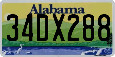 AL license plate 34DX288
