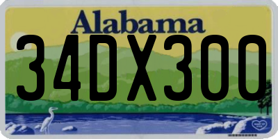 AL license plate 34DX300
