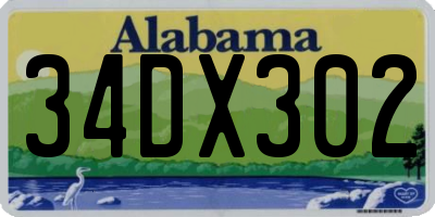 AL license plate 34DX302