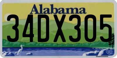 AL license plate 34DX305