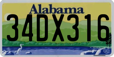AL license plate 34DX316