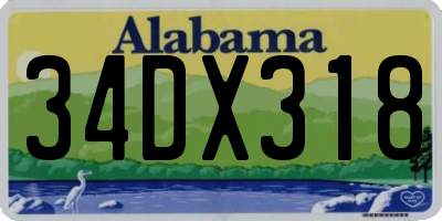AL license plate 34DX318